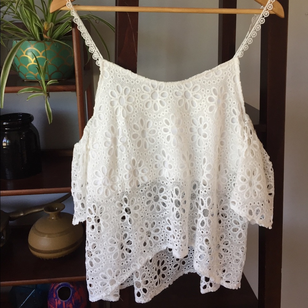 Jack off the shoulder lace top